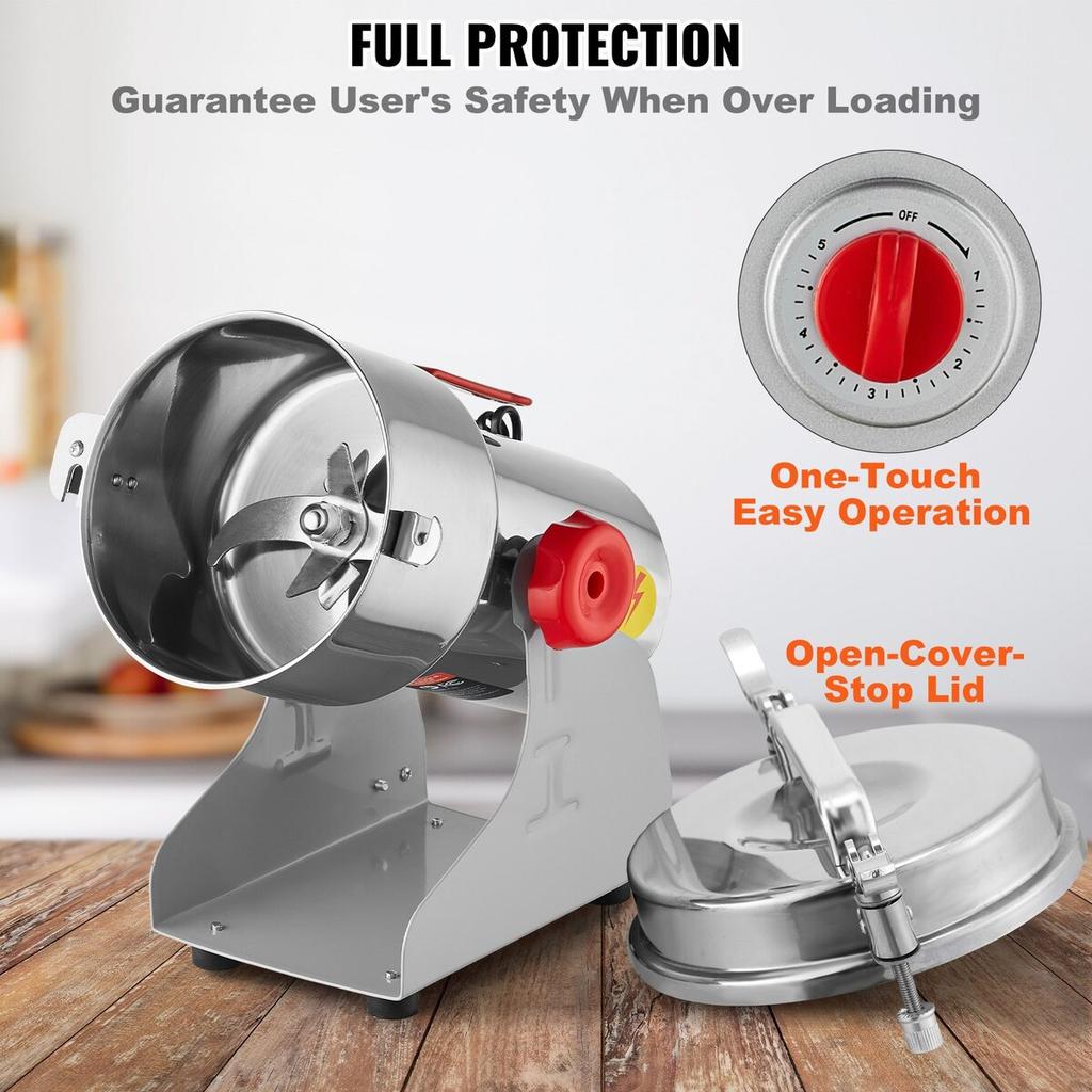 750g Commercial Spice Grinder Electric Grain Mill Grinder High Speed