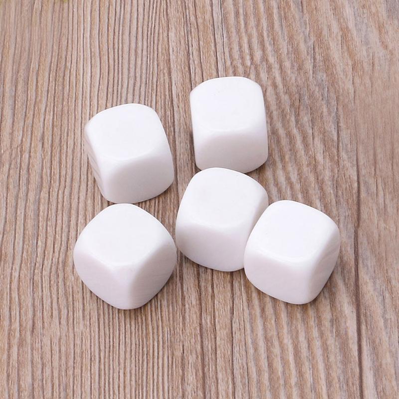 10Pcs/pack Dices Set Acrylic White Dices Teaching Props Game Accessories Mathematical Tools Round Corner Dices Set