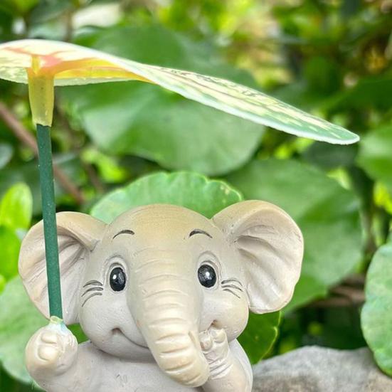 Zahradní ozdoba Kreslený slon Želva Žába Design Vodotěsná pryskyřice Zvířecí socha Zahrada Patio Balkon Dekor