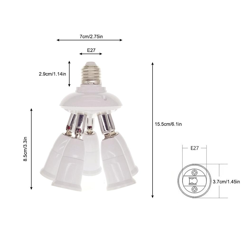 E27 Splitter 220V 3A Lamp Bulb Socket Converter Light Adapter Improvement Plastic Portable Holder Warehouse Accessory
