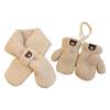 Baby Scarf Gloves Set Faux Lamb Wool Korean  Winter Warm Kids Neck Warmer Mittens Children Boys Girls Accessories 2-6Y