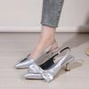 Summer Womens Butterfly Bow Backless Slip On Shoes With Rubber Sole For Casual Wear