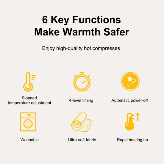 75W Electric Heating Blanket Back Neck Shoulder Pain Relief 9-Gear Temp 4-Gear Timer Flannel Electric Warming Pad EU Socket
