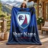 Chesterfield F.C Custom Name Flannel Blanket Personalized Soft Warm Plush Throw Blanket Customized Gift for Family Friends