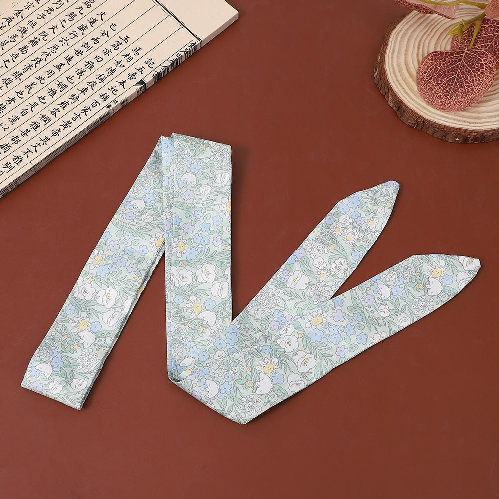 "Frühling Neu Antiker Stil Druck Seidenschal & Chinesisches Band Haarband"