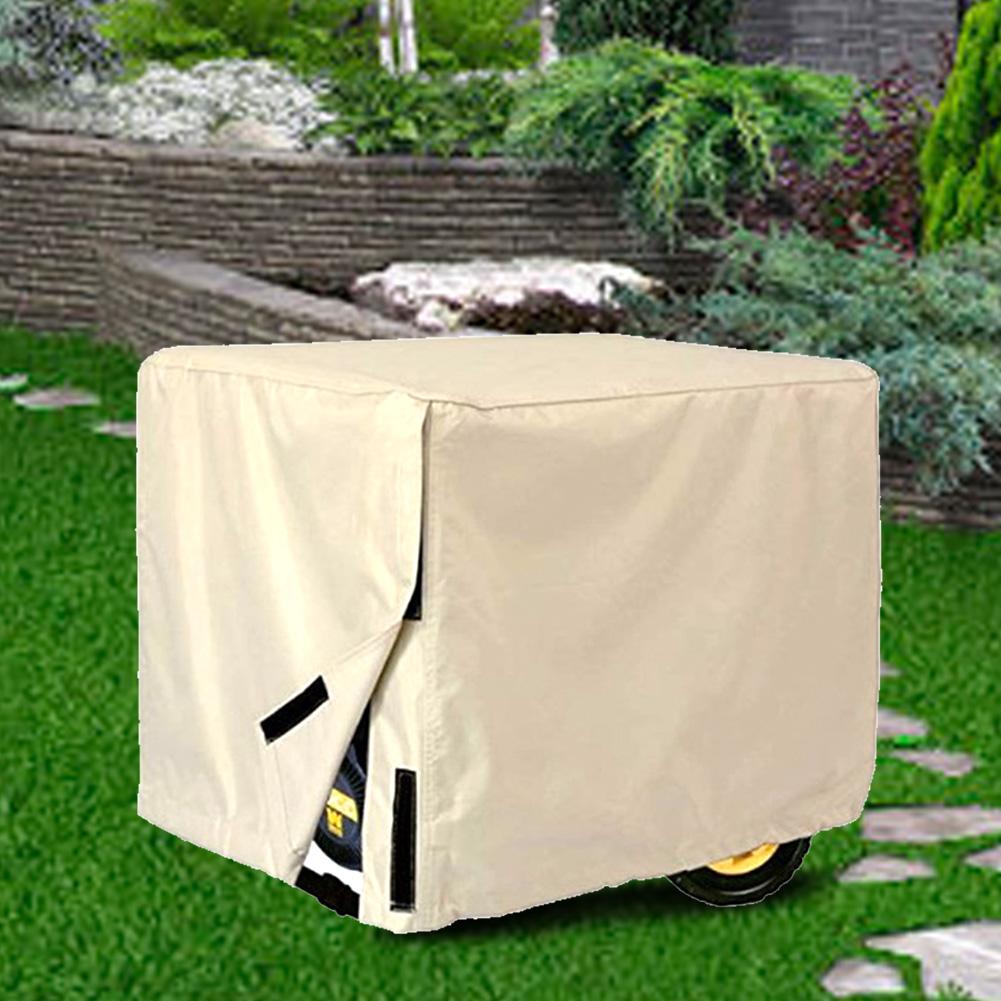 Outdoor Garden Patio Waterproof Dust Proof Electric Generator Cover Protection (Beige)