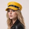Hip-hop Flat Top Cap Y2k Octagonal Cap Fashion Star Rivet Beret  For Women