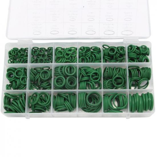 530Pcs Green HNBR O-Rings Seal Kit for Air Conditioner A/C Compressor 18 Sizes