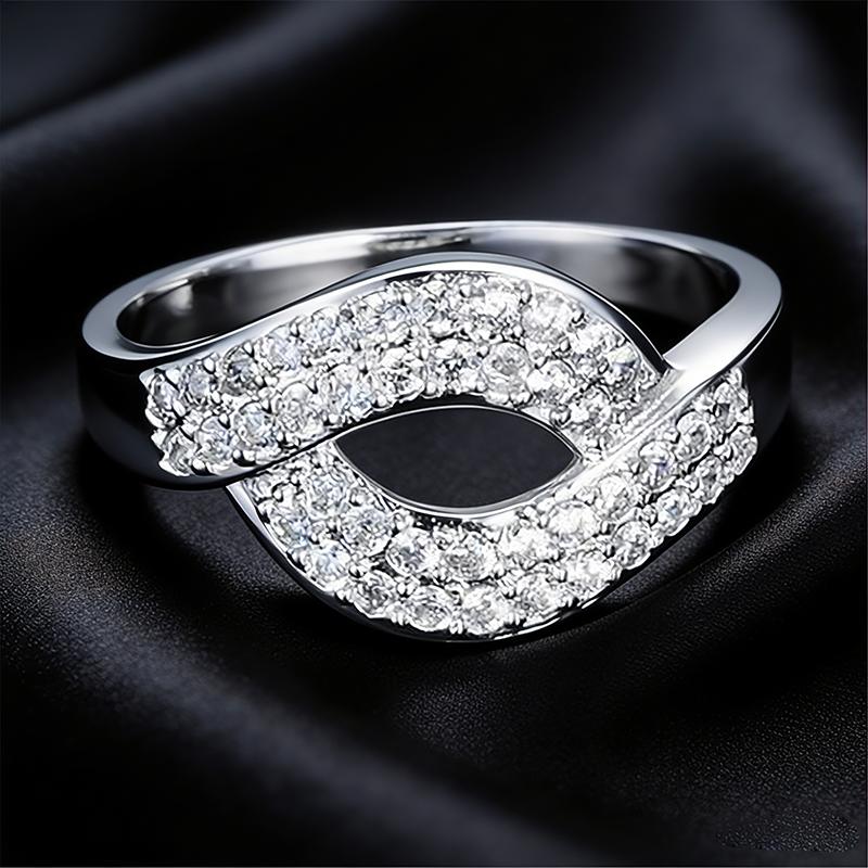 925 Silver Women's Wedding Engagement Ring with AAAA CZ Promise Gift 20 Styles