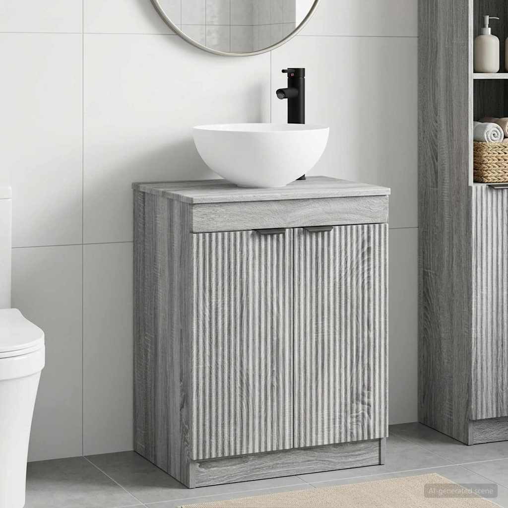 Bathroom Furniture Set Gray Sonoma Engineered Wood