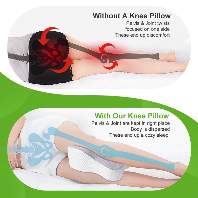 Big Knee Pillow for Side Sleeper Fully Support Thigh and Knee-Body Pillow Leg Pillow for Side Sleeping Between Legs - Large,Gray