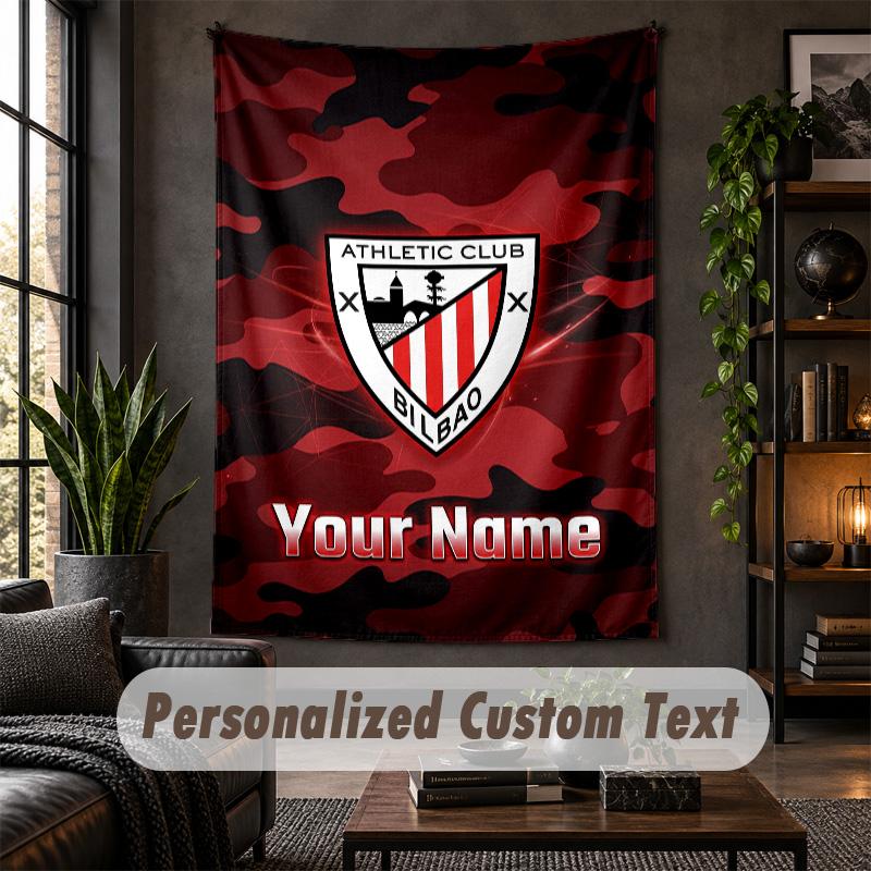 Wall Tapestry Athletic Bilbao FC Print Custom Name Text Wall Hanging Home Decor