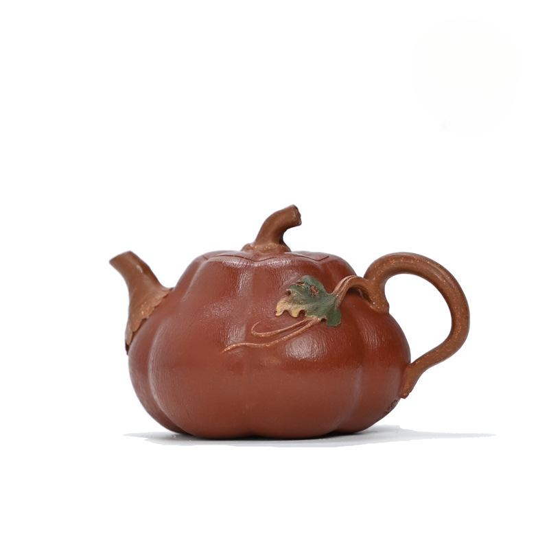 

130ML Yixing Purple Clay Teapots Handmade Pumpkin Pot Raw Ore Section Powder Slurry Mud Tea Maker Kettle Chinese Zisha Tea Set