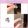 Geometric Openback Ring With Cz Stones For Elegant Womens Fashion Accessory