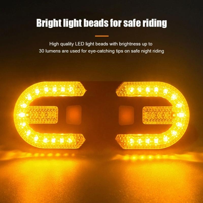 Bikes Front Rear Light Bright Bikes Tail Light with Turn Signals USB Rechargeable LED Warning Lamps with Remote Control