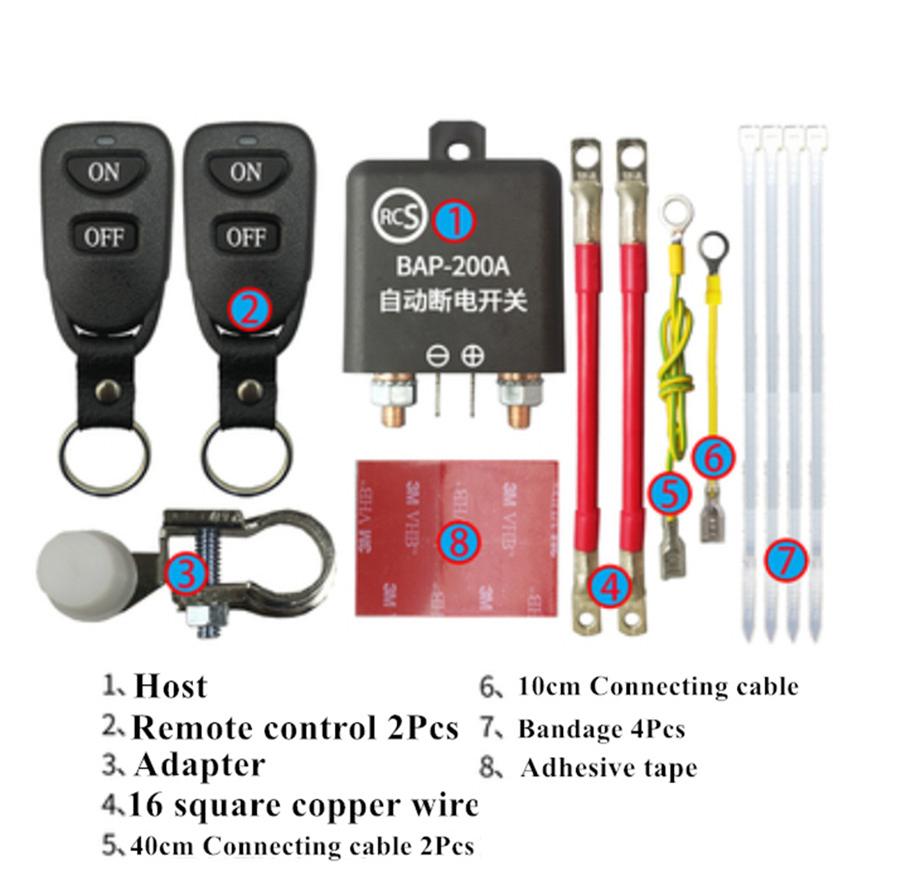 Wireless Remote Control Car Battery Disconnect Cut Off Isolator Master Switches