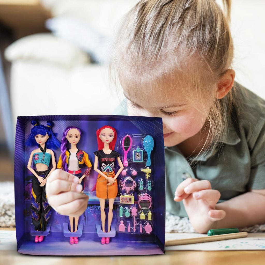 Fashionable Plastic Doll Figures Collection With Unique Stylish Outfits And Colorful Hairstyles Perfect Gift For Kids To And Creat