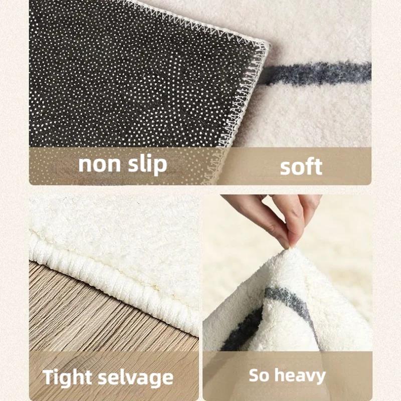 Nordic White Round Carpet Living Room Decoration Fluffy Soft Rugs for Bedroom Bedside Floor Mat Home Washable Non-slip Rug