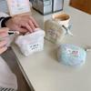 Stripes Plush Coin Purse Kawaii Cute Key Money Card Case Bags Small Coin Bags for Women Boys Girls Gift Mini Handbag