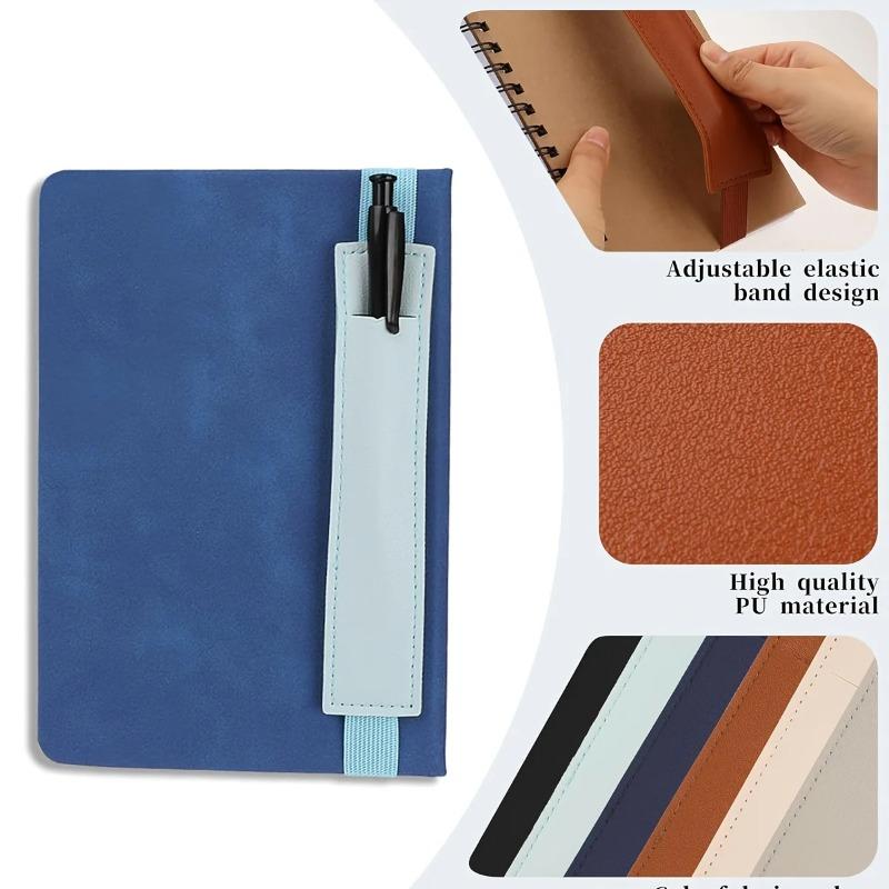 Durable Elastic Pen Holder Clip - Leather Pocket Case with Elastic Band for Laptops and Tablets - Stationery Accessories
