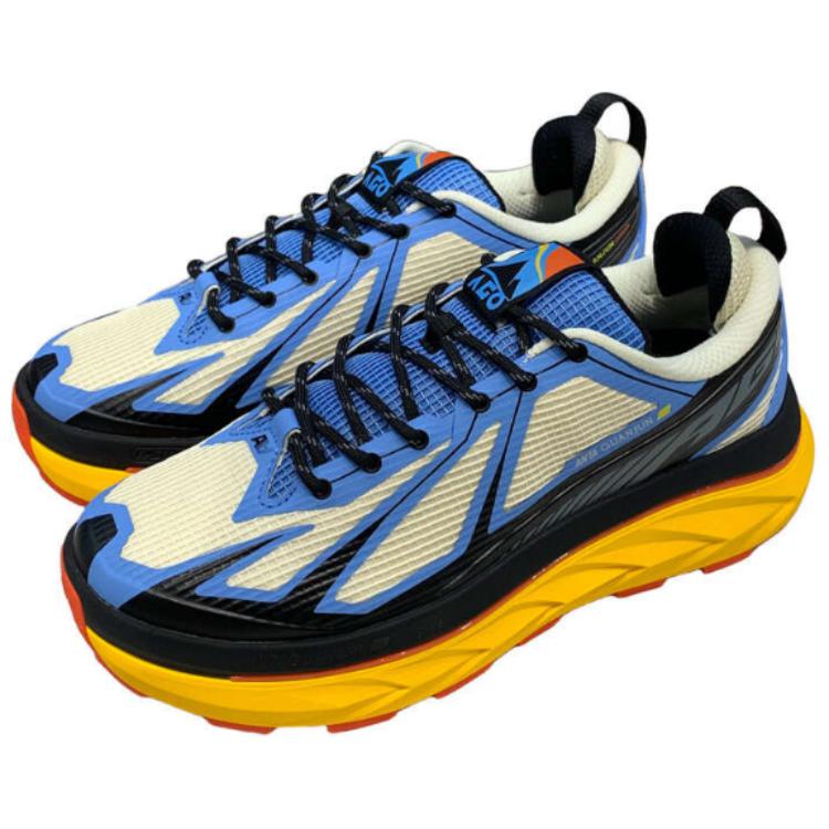 New Anta Cushioning Wear Resistant Low Top Running Shoes Men's Blue Black Yellow 112346606A-4