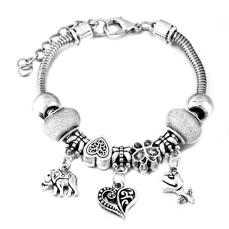 Fashion Glamour Bangle Jewelry 6 Colors Metal Lobster Buckle Snake Chain Beaded Bangles For Women Summer Bracelet Romantic Gift