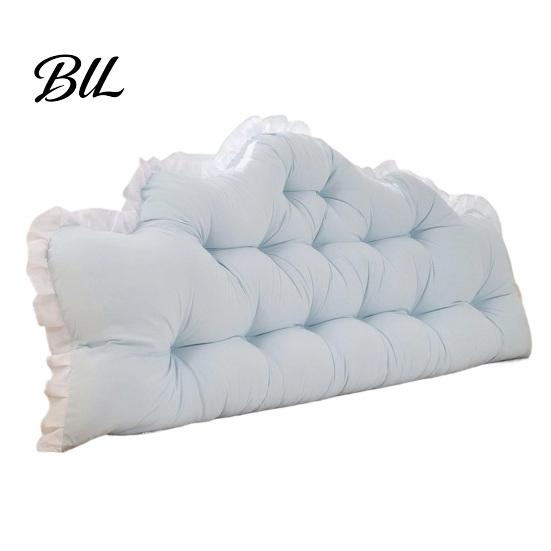 Wedge Pillow for Bed Headboard Cushion with Ruffle Trim, Dorm Pillow, Crown Shape, Comfortable Support College Bedroom Decor, Reading Back Window Seat