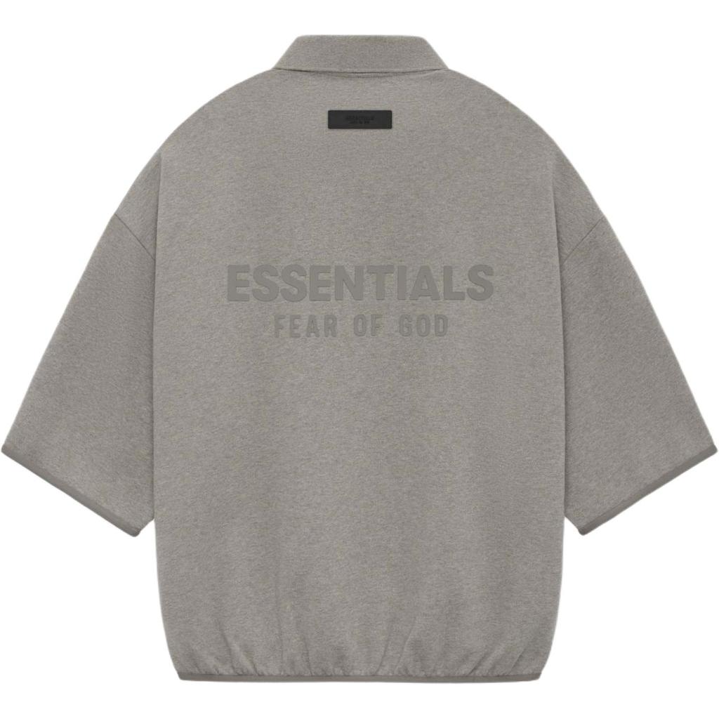 Fear of God Essentials 3/4 Sleeve Polo Heather Grey Men Tops 192SU244401F