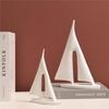 A74E-Sailboat Decor Ornament, Boat Decorations Statue Decor, Art Sculptures And Statues- Modern Sculptures Home Decor 1Set/2Pcs