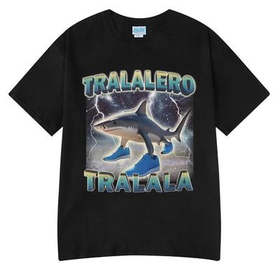 Tralalero Tralala Funny Shark Meme T-shirt Men Women Clothes Fashion Gothic Vintage T-shirts Male Casual Humor Oversized T Shirt