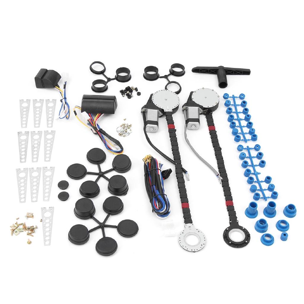Universal Electric Car Power Window Lift Regulator Conversion Kit for 2 Door Car Truck SUV Window Lifter Repair Kit