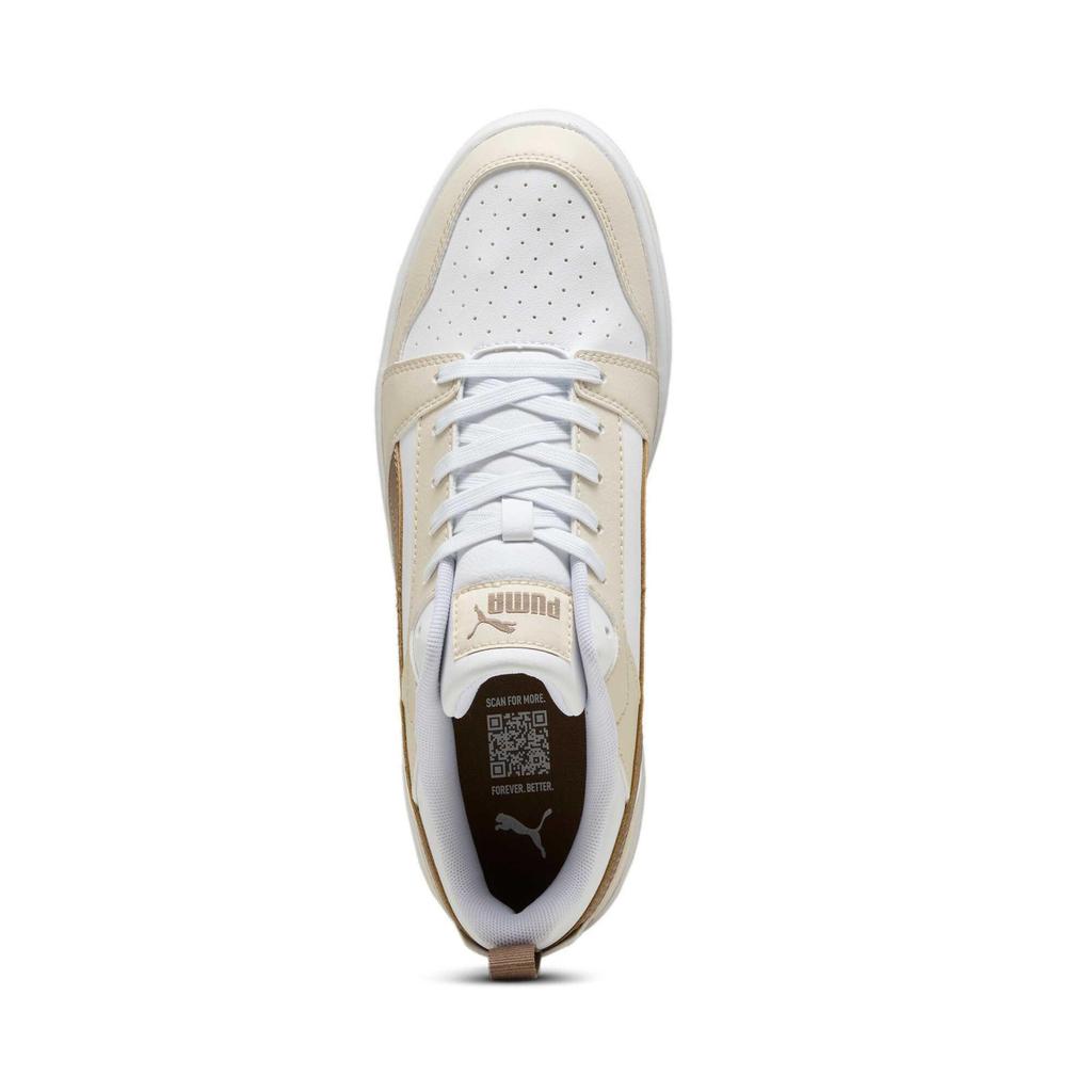 Puma Rebound V6 Artificial Leather Low Top Skateboard Shoes Unisex Ecru 392328-38