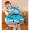 Animal de Pelúcia Realista Tubarão Brinquedo Macio Boneca Baleia Azul Para Amantes do Oceano