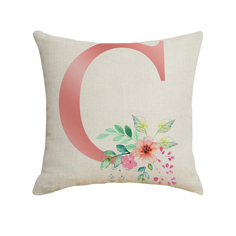 New Small Fresh Letter Series Pillow Cover Office Sofa Living Room Decoration Linen Cushion Cover