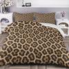 3D Leopard Print Duvet Cover Set, Animal Pattern Camouflage Bedding, Soft Microfiber Quilt Cover With Pillowcases