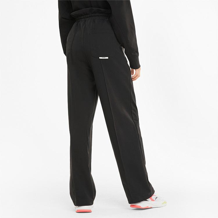 Puma Infush Paperbag Logo Solid Color Straight Leg Casual Pants Women bottoms Black 530266-01