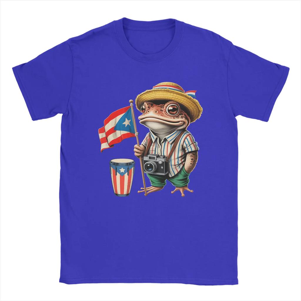 Men T-Shirt Bad Bunny Puerto Rico Coqui Frog Boricua Puerto Rican Flag Taino Pure Cotton Tee Shirt Short Sleeve T Shirt Clothes