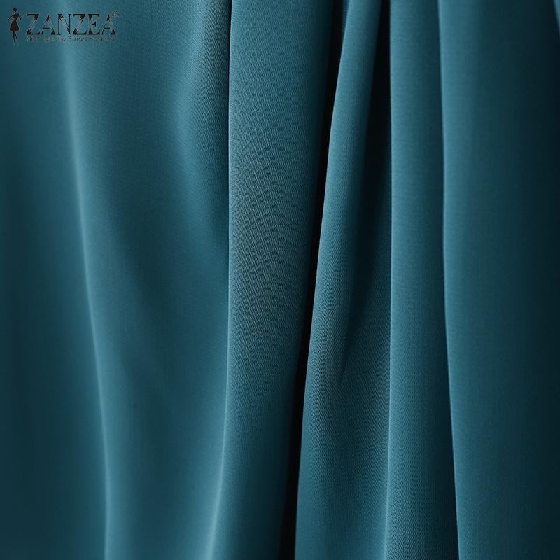 ZANZEA Women Casual Round Neck Summer Half Sleeve Blouse