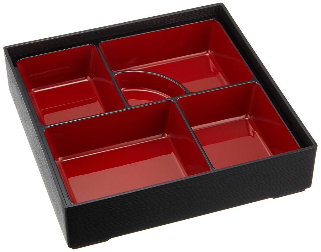 Masakazu Shokado Bento Box Shokado DX Divider Kurobuchi Akane H6cm 72860 7.5 Size Approx. W22.5 D22.5