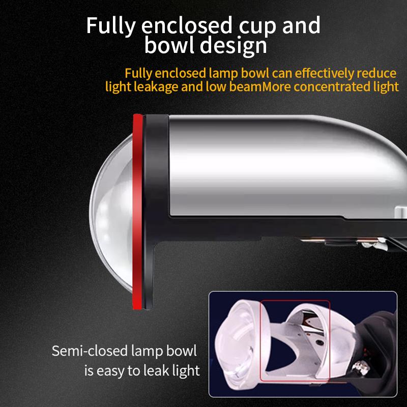 Car H4 LED Headlight Fisheye Lens 20000 LM 76W LED Bulbs Canbus High/low H19 Auoto Lamps 6500K 12V