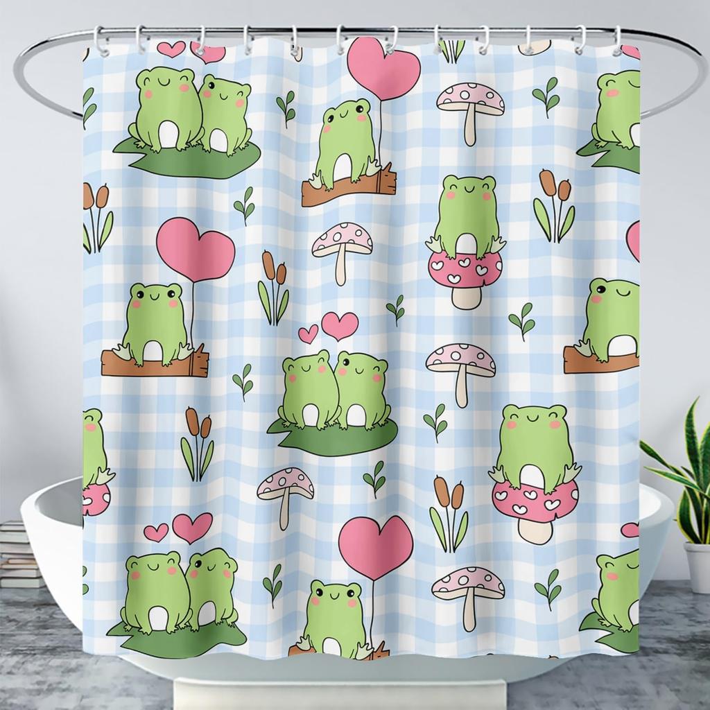 Cute Cat Cartoon Pet Cat Kitten Bathroom Curtain,Cat Paw Print Cat Lover Bath Curtain Polyester Waterproof Bathroom Curtain Wi