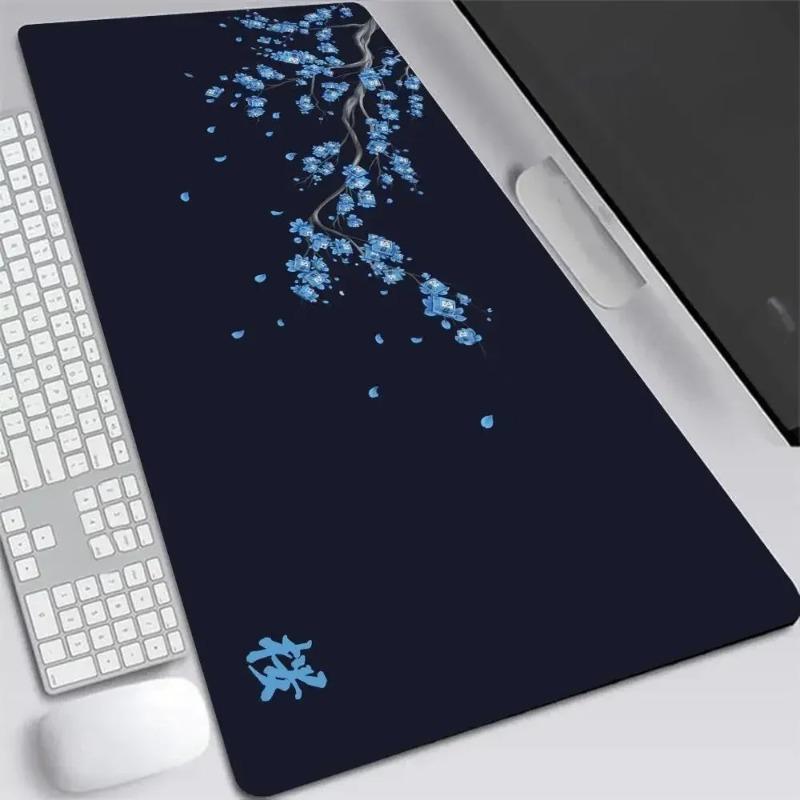 Podložka pod myš Japonská třešeň XXL Šedá Laptopy Herní podložka na stůl Sakura Podložka pod myš Anime Kancelář Hráč Klávesnice Počítačový stůl Koberec