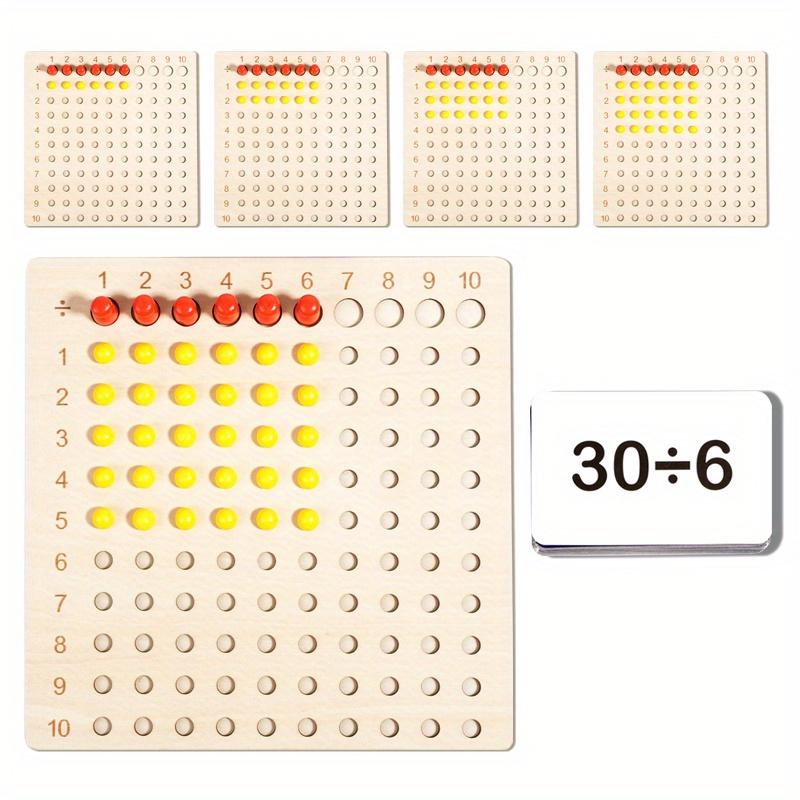 Wooden Multiplication And Division Board - A Math Learning Game Used For Practicing Multiplication Tables To Enhance Math Skills