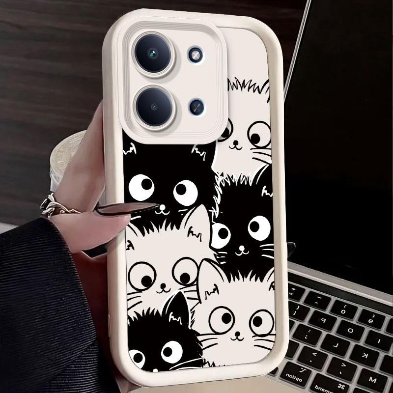 Etui Na Telefon Dla Redmi 15C 4G Redmi15C 15 C 4G 2025 Redmi 15 4G 5G Etui Miękki Silikon Osłona Ochronna Kreskówkowy Uroczy Kot Wzór