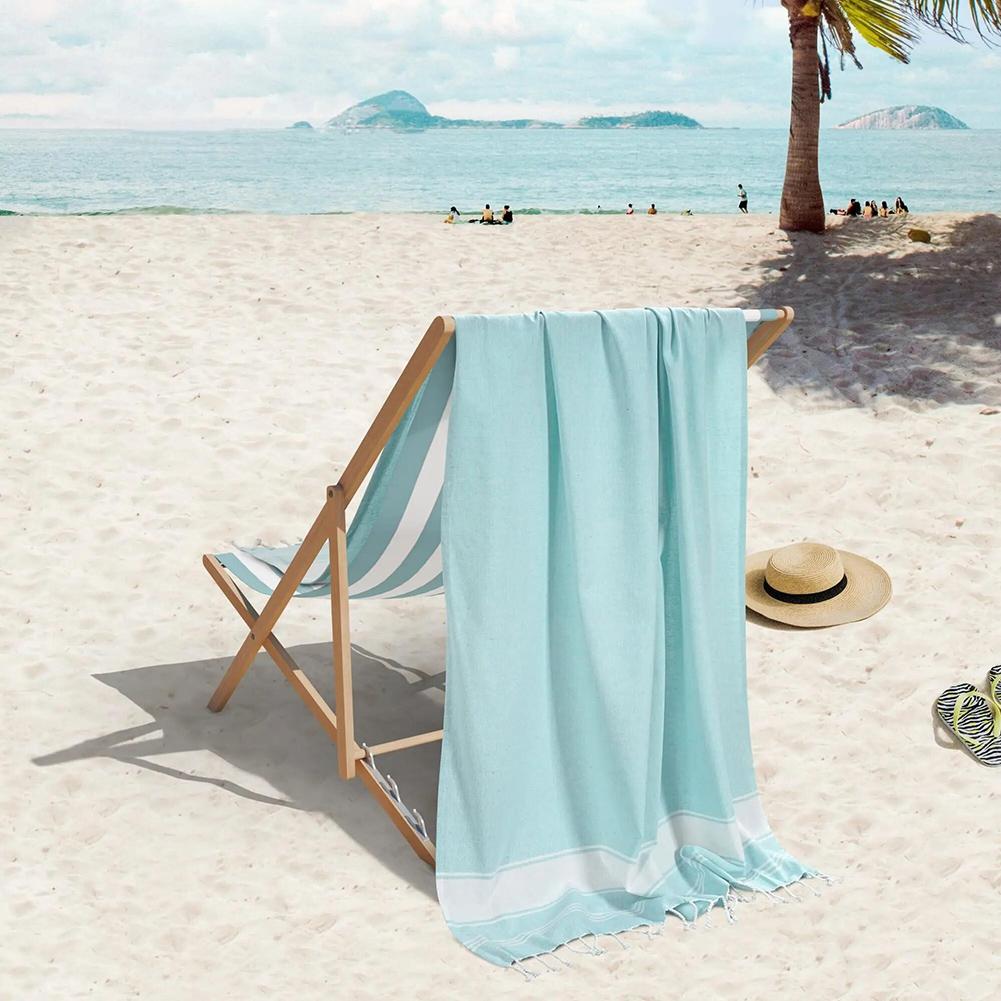 180x100cm Striped Beach Towel Soft Cotton Large Thick Lightweight Quick Dry Beach/Bath Towel Swim Travel Accessories
