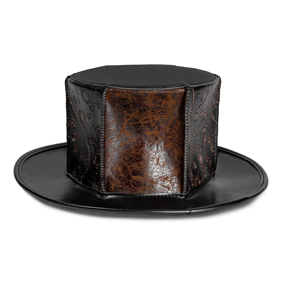 Halloween European And American Punk Color Matching Old Neutral Magic Hat, Gentleman Retro Top Hat Female Creative Props
