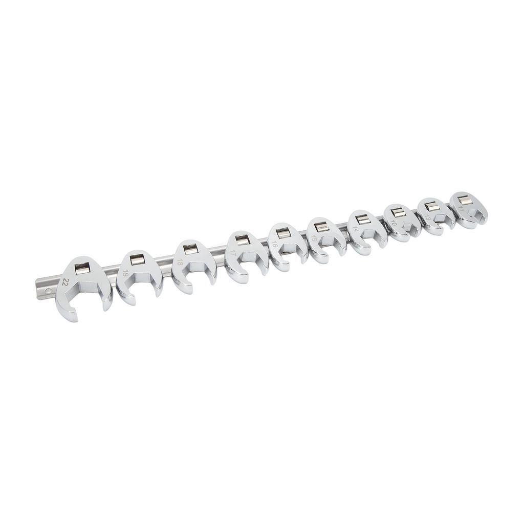 10pcs Crows Foot Wrench Set 10mm To 22mm Sizes Metric Nut Wrench for 38in Drive Ratchet