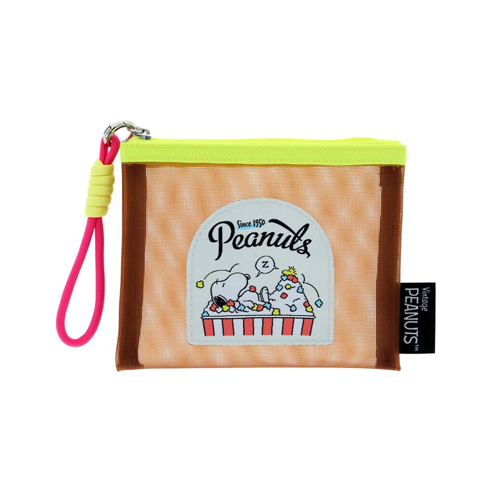 Stationery Snoopy Goods Mini Pouch Mesh Material Popcorn S2339340 Sun-Star