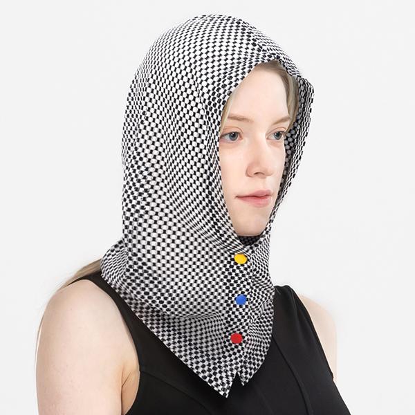 AVAVE Uv Protection Park Golf Hooded Sunshade Check Black