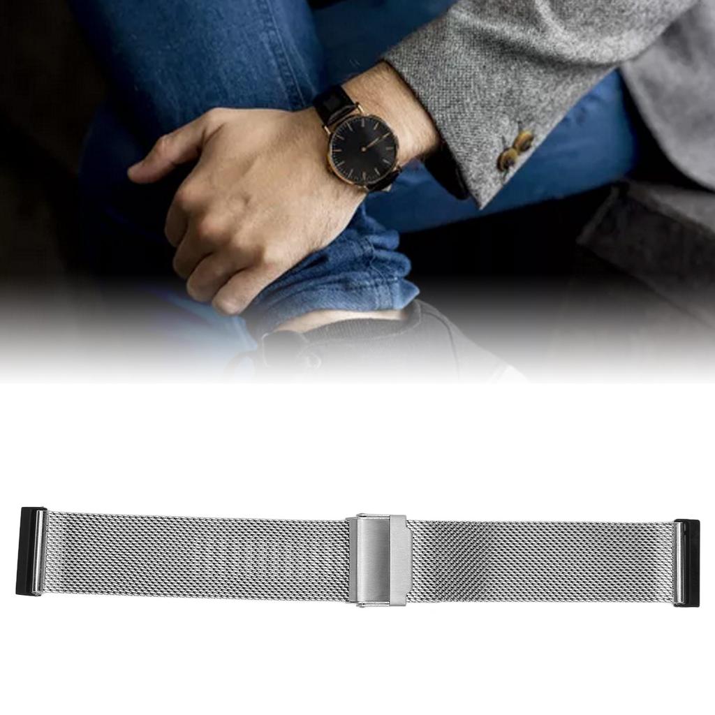 Watch Wristband 24mm Stainless Steel Mesh   Strap For   Spartan HR 7CelsiusD5i